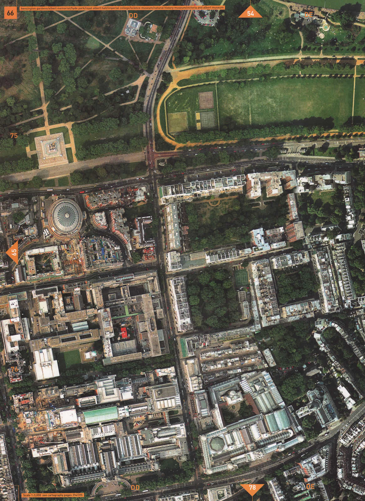 SOUTH KENSINGTON SW7. Royal Albert Hall/Memorial V&A/Science/NH Museum 2000 map