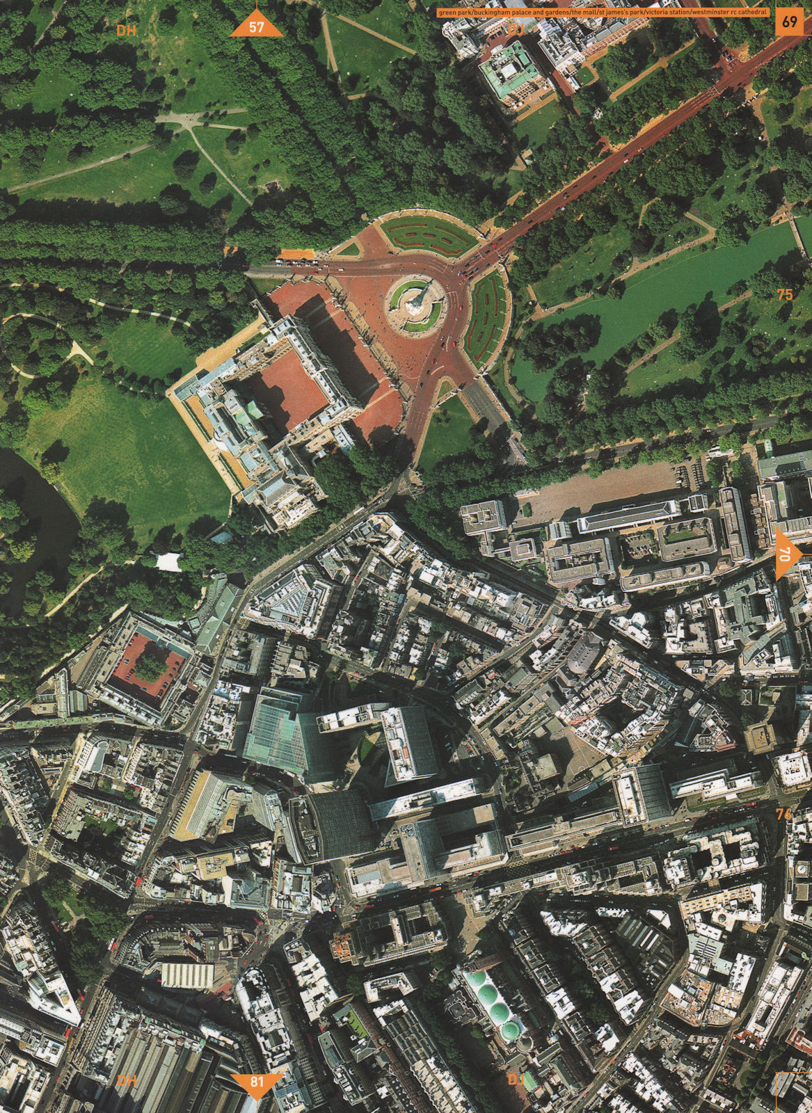 Associate Product WESTMINSTER SW1. Green/St James's park Buckingham Palace Victoria Stn 2000 map