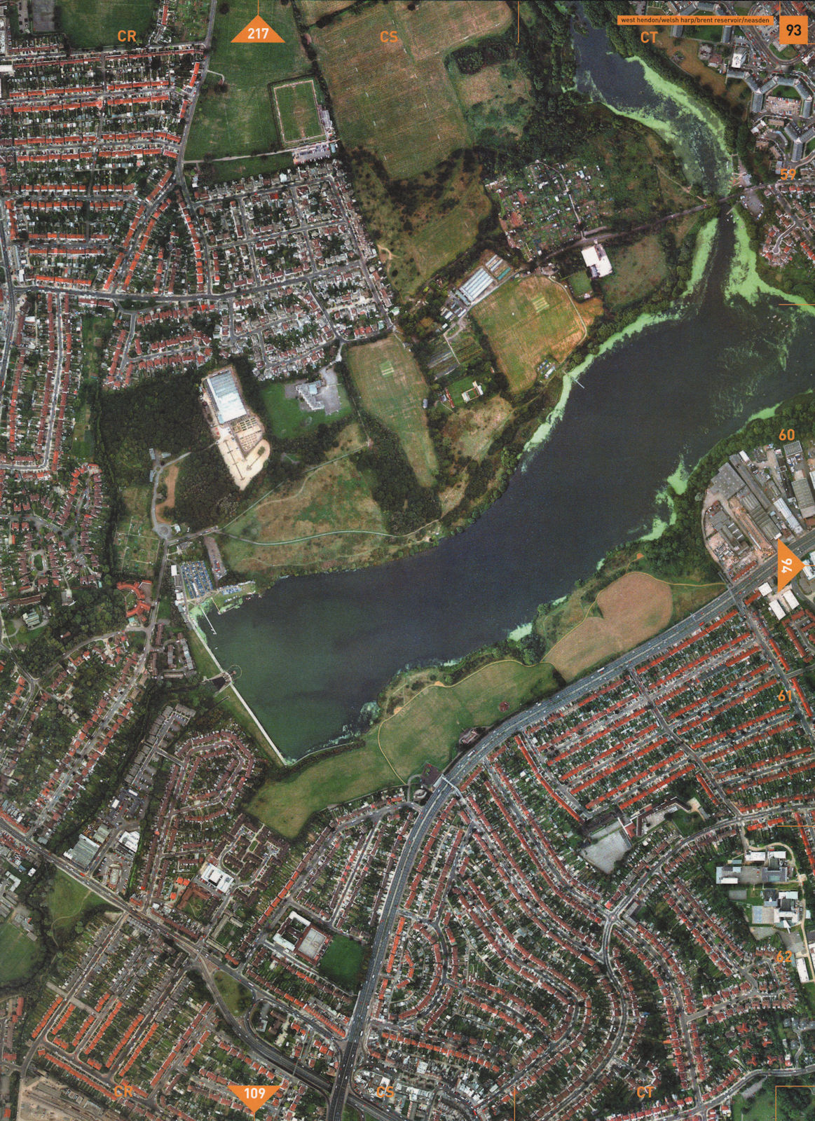 Associate Product NEASDEN NW9 NW10 NW2. West Hendon Welsh Harp Brent Reservoir 2000 old map