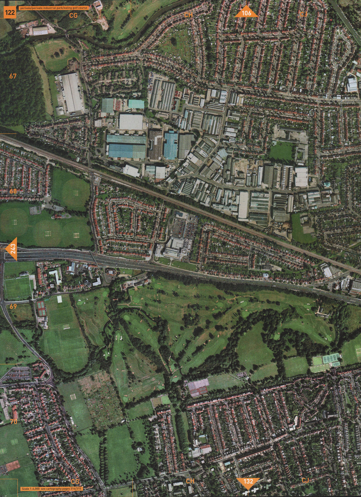 Associate Product PERIVALE W5 W13 UB6. Industrial Park Ealing Golf Course 2000 old vintage map