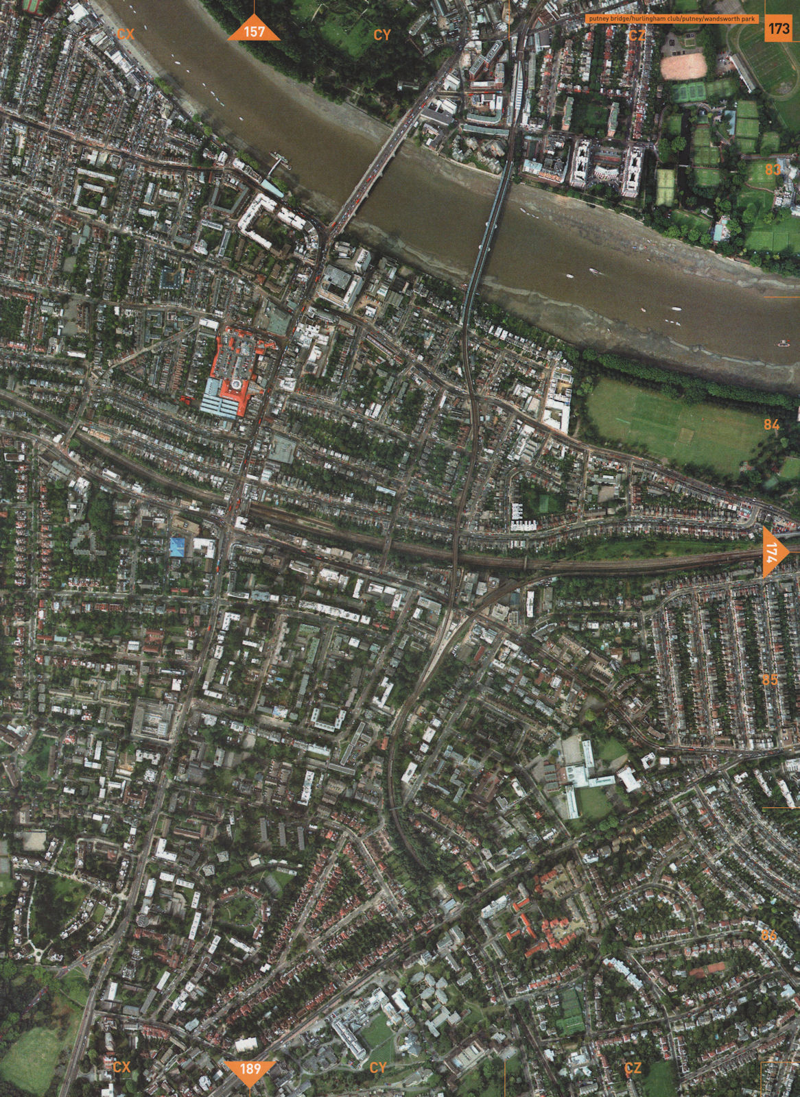 PUTNEY SW15 SW6. Putney Bridge Hurlingham Club Wandsworth Park 2000 old map