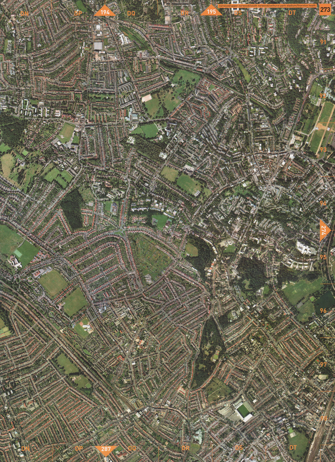 UPPER/SOUTH NORWOOD SE27 SE19 SE25 SE21. Selhurst Park Thornton Heath 2000 map