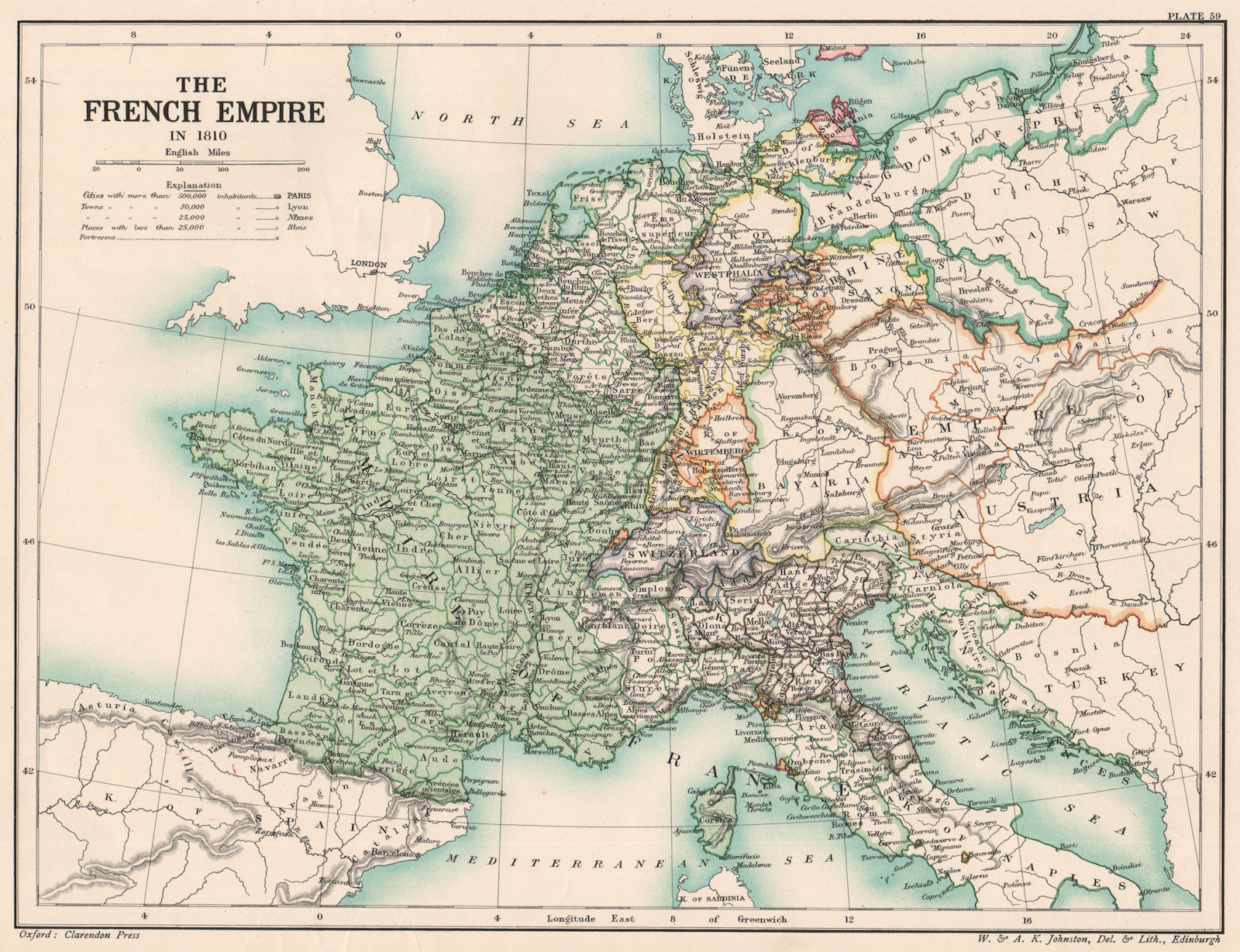 Associate Product NAPOLEONIC EMPIRE. The French Empire in 1810. Europe 1902 old antique map