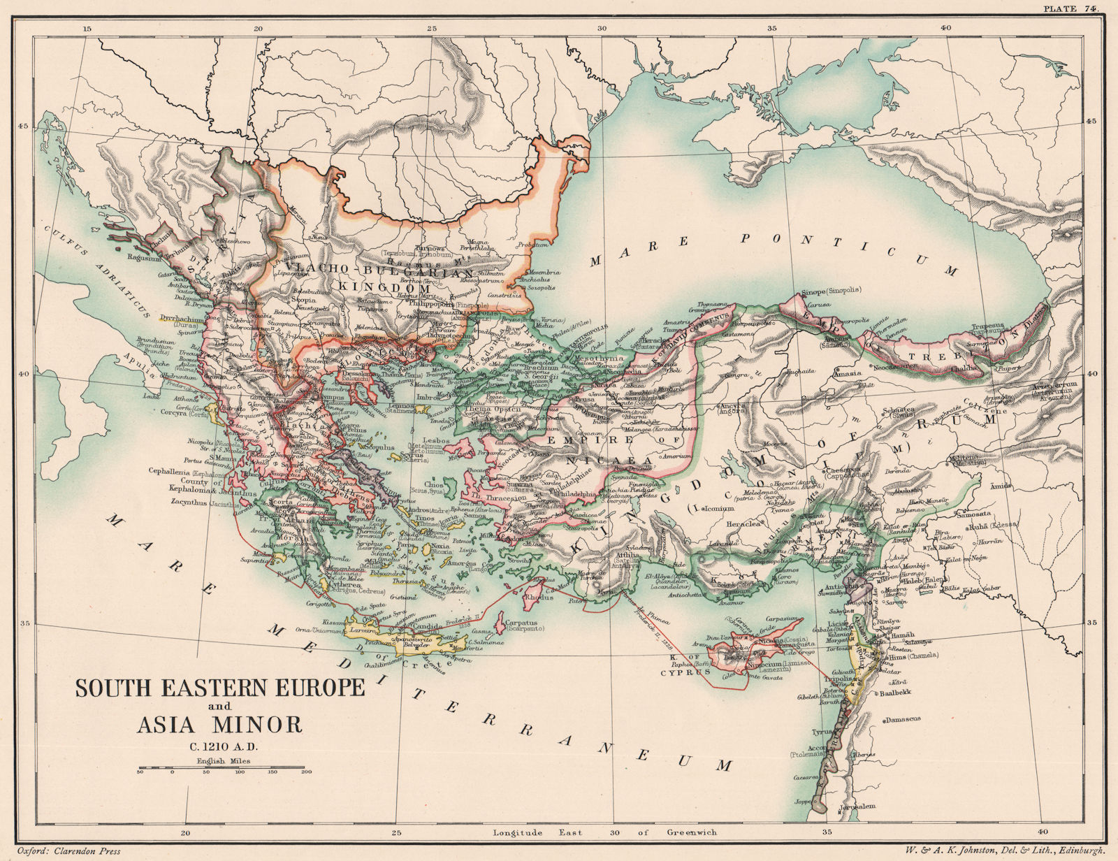 Associate Product BALKANS C1210 AD. South-Eastern Europe & Asia Minor. Konya Iznik Vlacho 1902 map