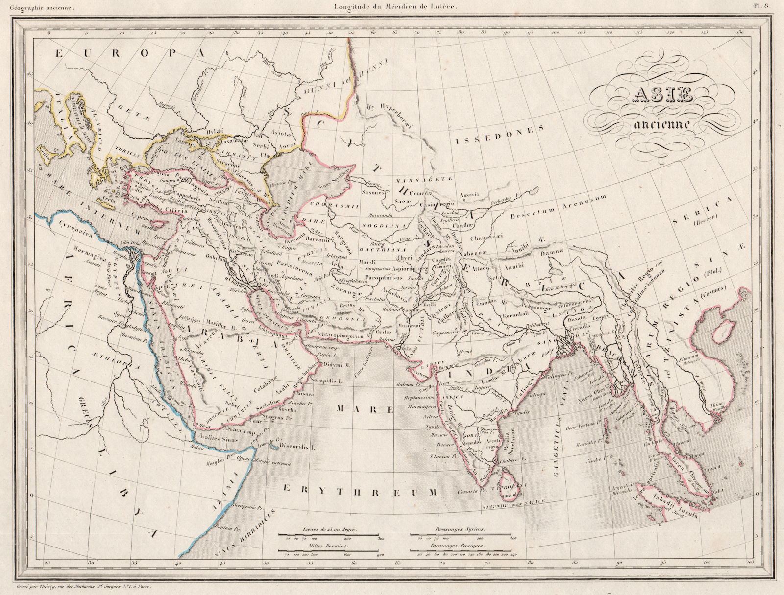 Associate Product ANCIENT ASIA. Asie ancienne. Original outline colour. MALTE-BRUN c1846 old map