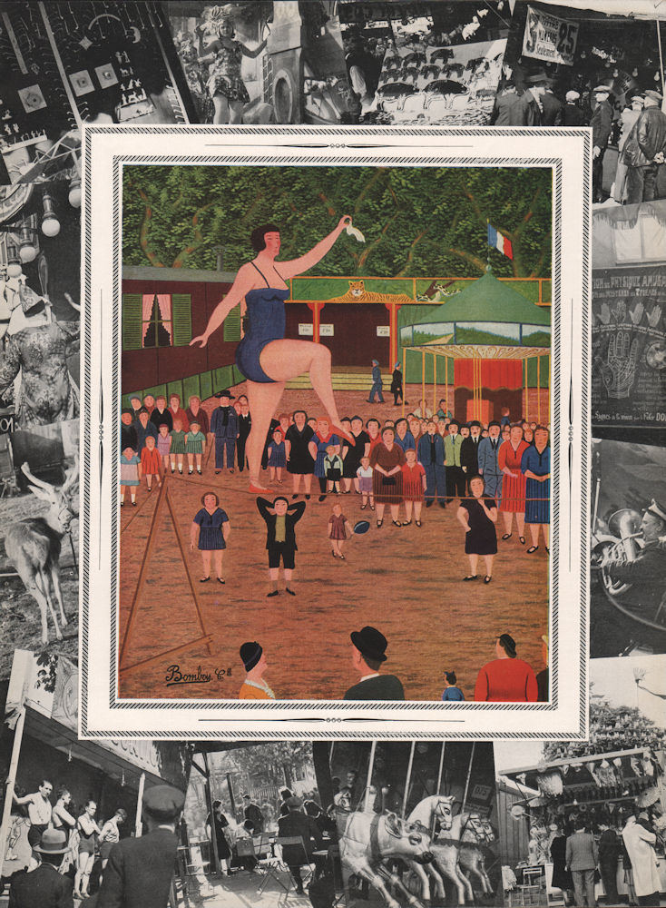 CAMILLE BOMBOIS. Woman on high wire. Circus. Fairground. Cirque 1947 old print