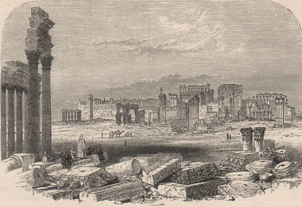 Associate Product PALMYRA. View of the ruins. Syria 1882 old antique vintage print picture