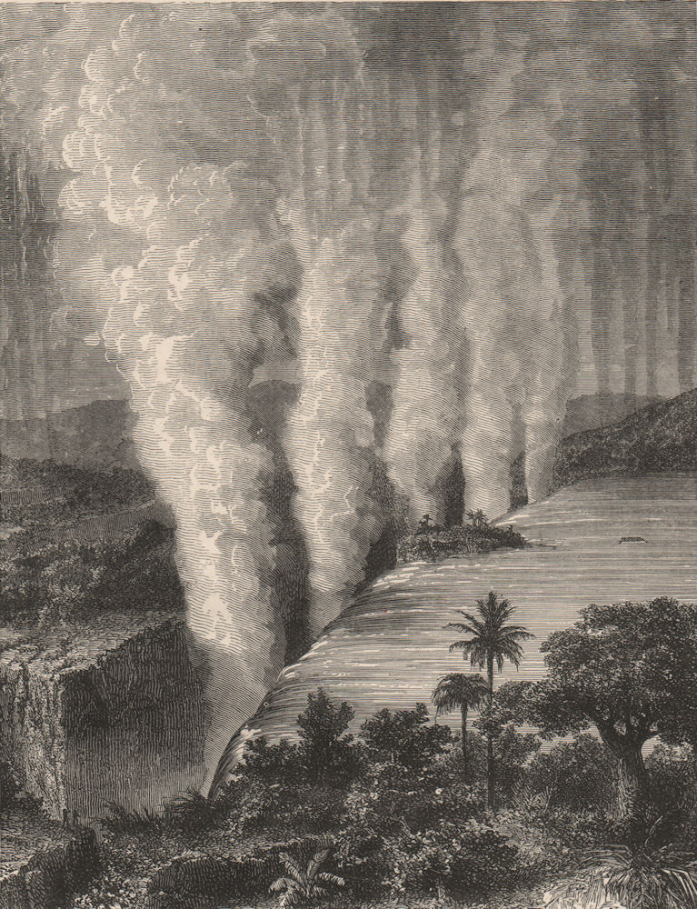 Associate Product VICTORIA FALLS. View of the falls on the Zambesi River. Southern Africa 1882