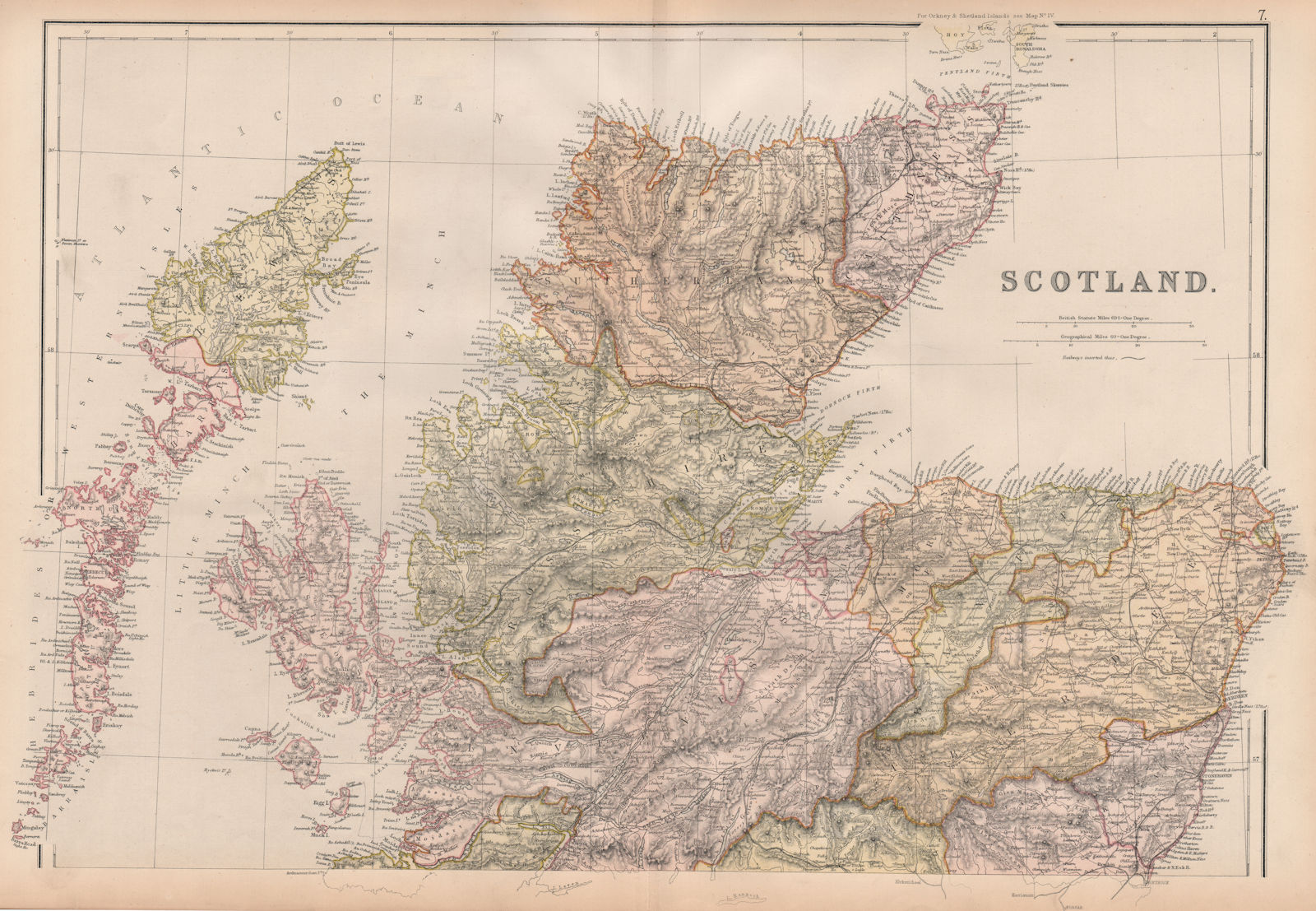 SCOTLAND NORTH. Highlands & islands. Western Isles. Hebrides. BLACKIE 1882 map