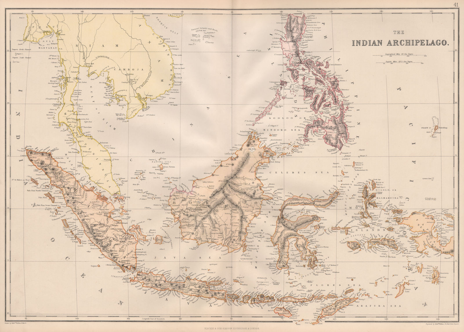 Associate Product DUTCH EAST INDIES. "Indian Archipelago" Indonesia Philippines Singapore 1882 map