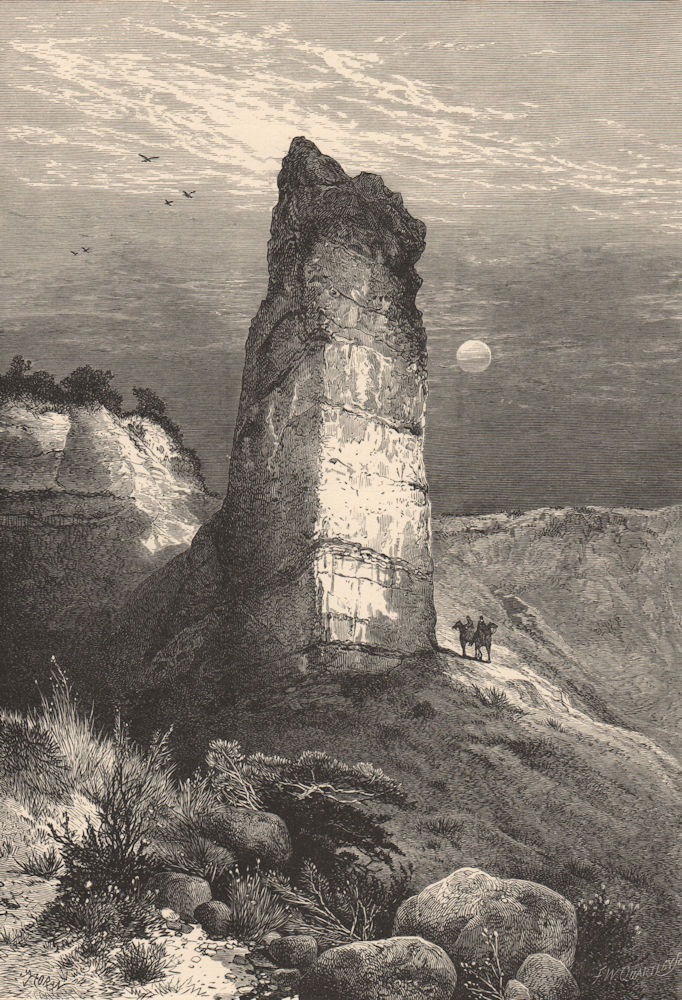 UTAH. Monument Rock, Echo Canon 1874 old antique vintage print picture