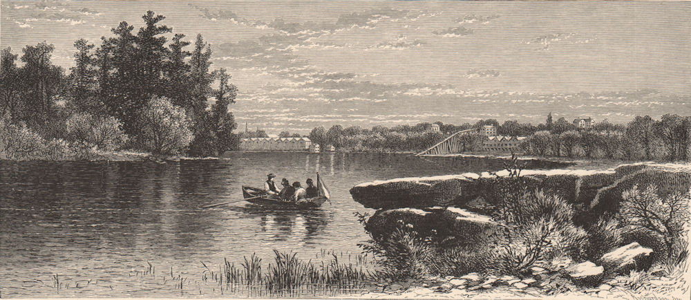 BOSTON. Jamaica Pond. Massachusetts 1874 old antique vintage print picture