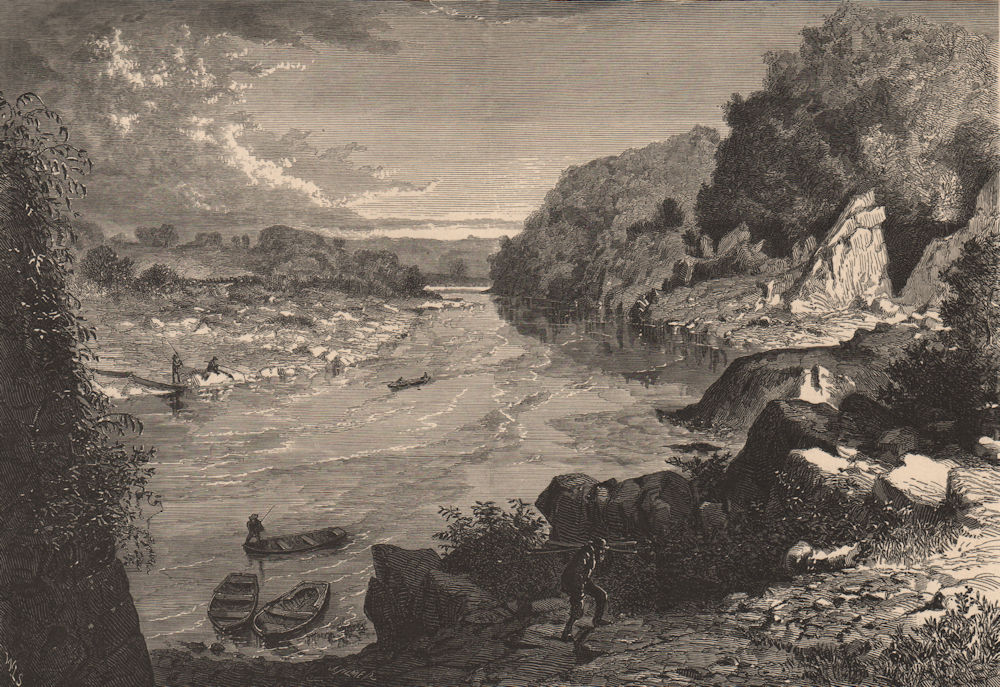 Associate Product WASHINGTON DC. Looking down the Potomac, from the Chain Bridge 1874 old print