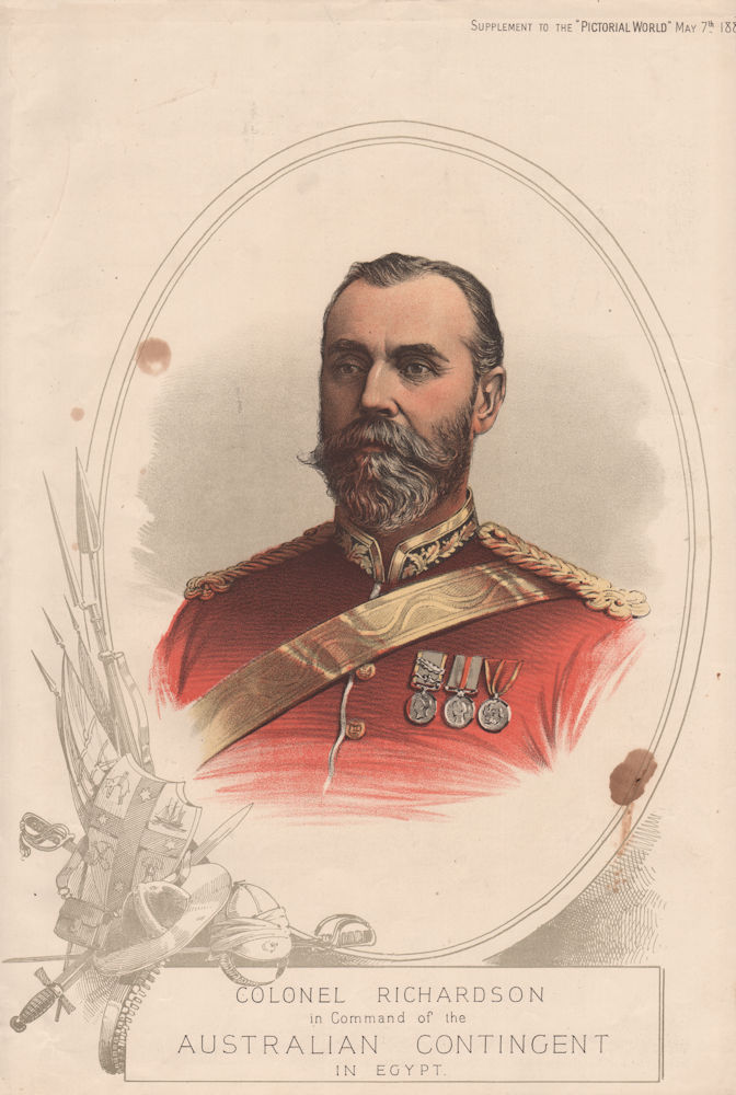 Colonel Richardson in Command of the Australian Contingent in Egypt 1885 print