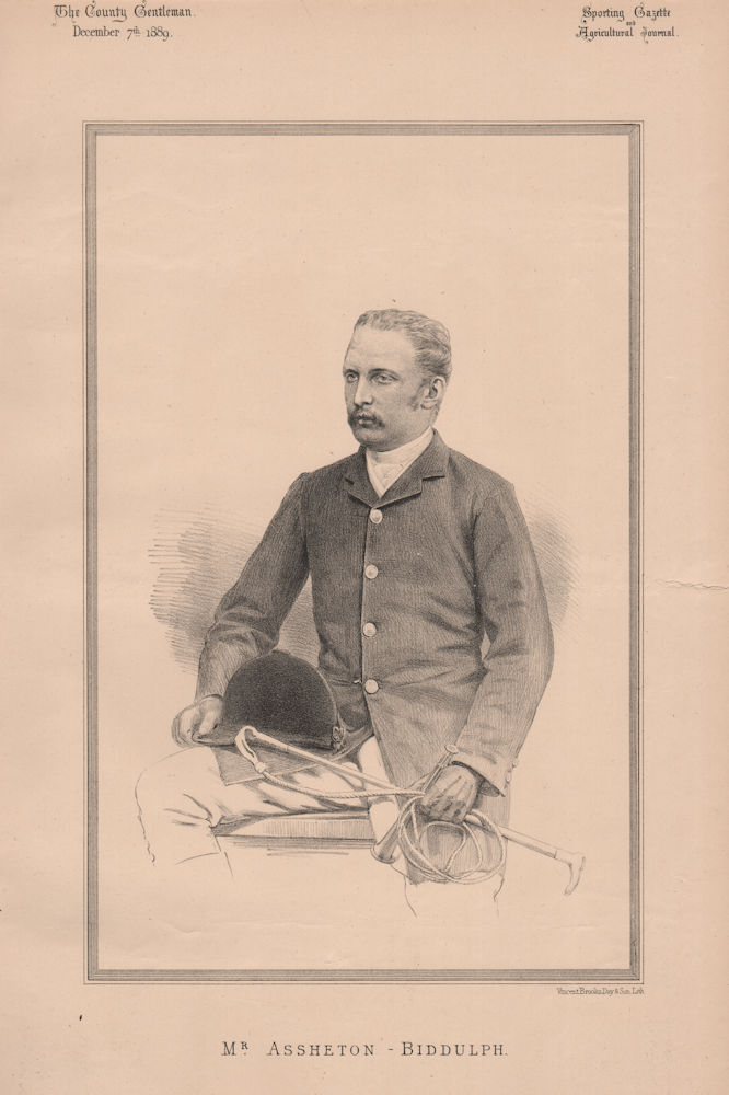 Associate Product Mr. Assheton-Biddulph 1889 old antique vintage print picture