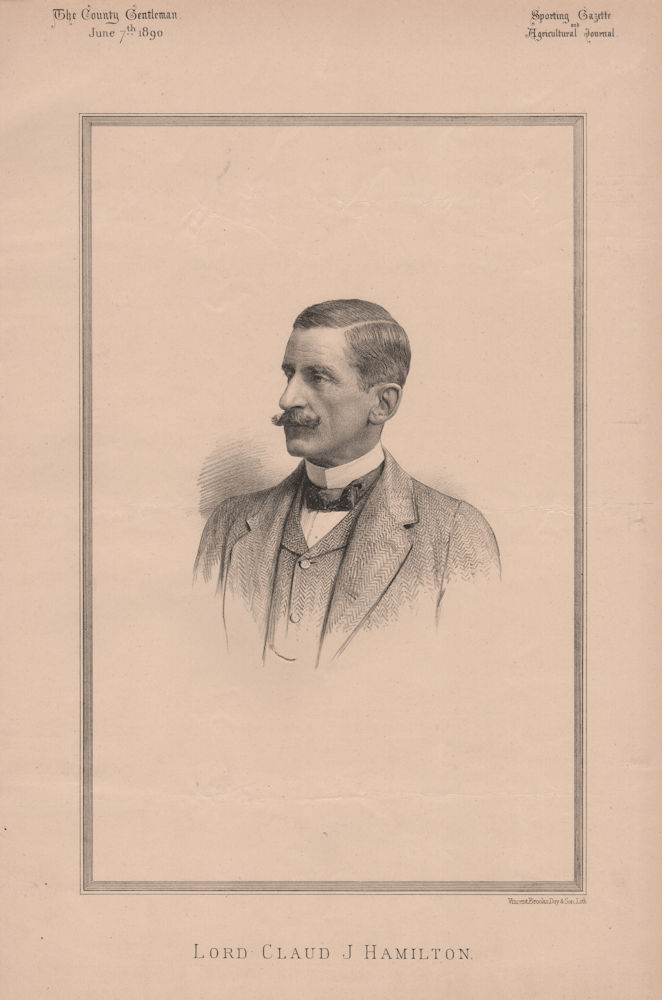 Lord Claud J. Hamilton 1890 old antique vintage print picture
