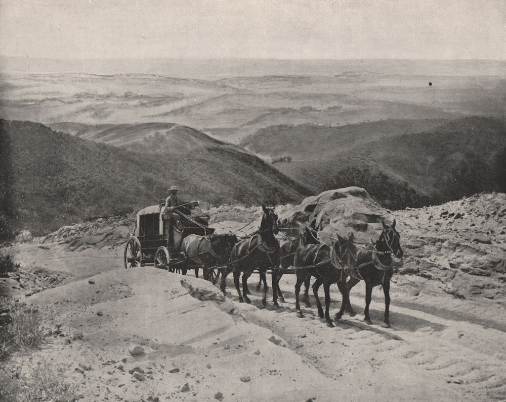 San Marcos Pass, Santa Ynez Mountains, California 1895 old antique print