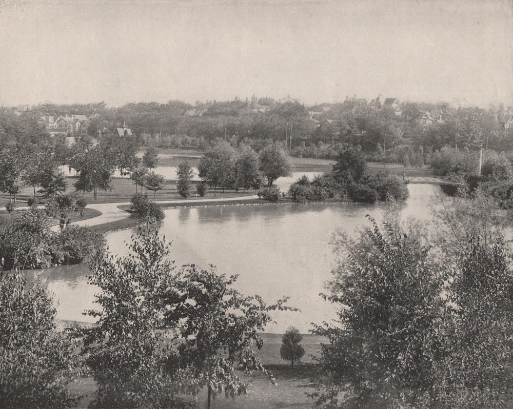 Central Park, Minneapolis, Minnesota. Now Loring Park 1895 old antique print