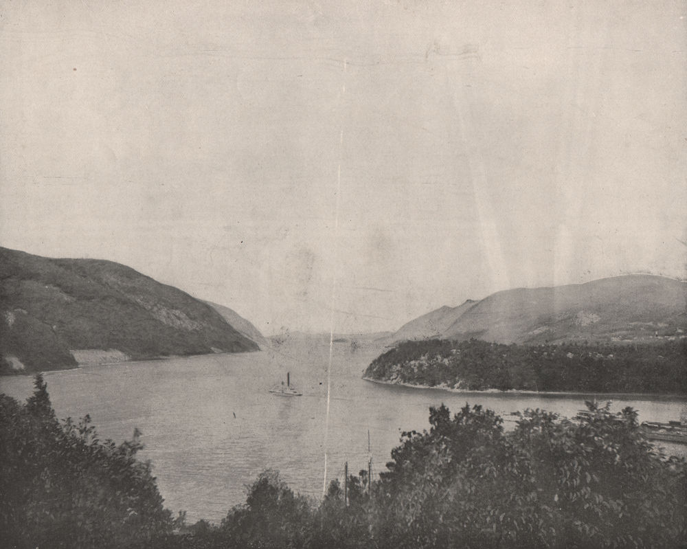 The Hudson riviera, West Point, New York 1895 old antique print picture
