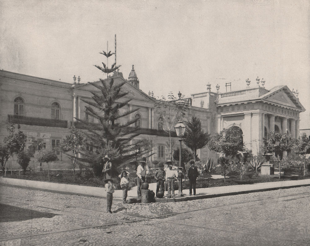 School of Law, Guadalajara, Mexico 1895 old antique vintage print picture