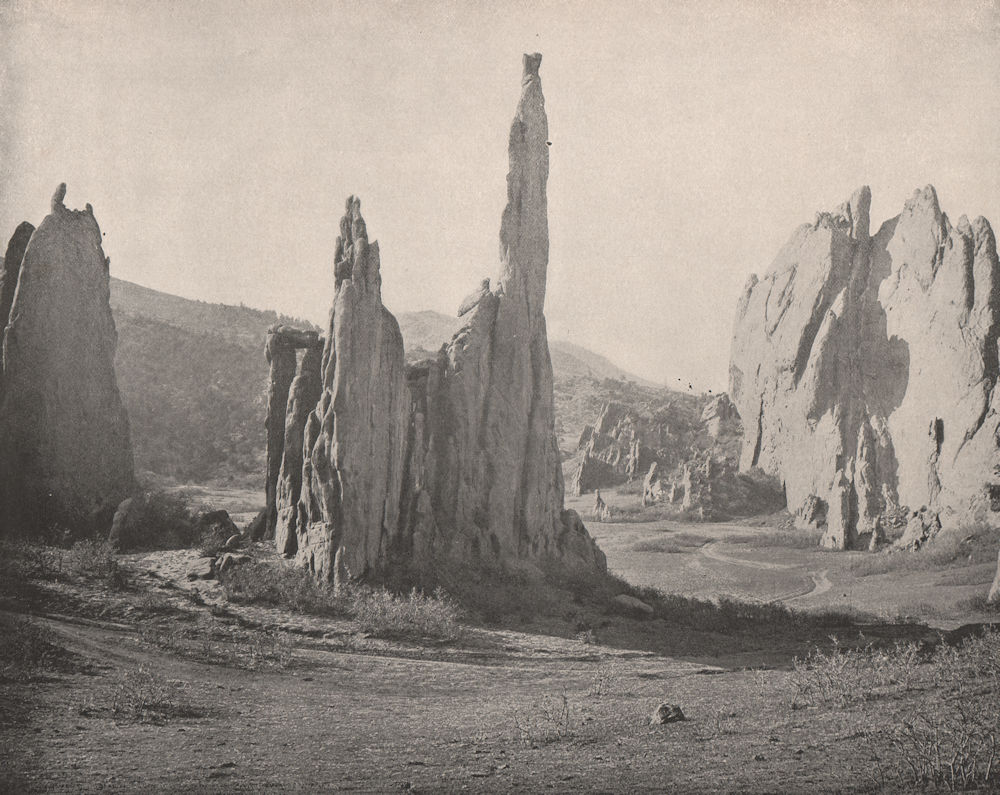 Cathedral Spires, Garden of the Gods, Colorado Springs, Colorado 1895 print