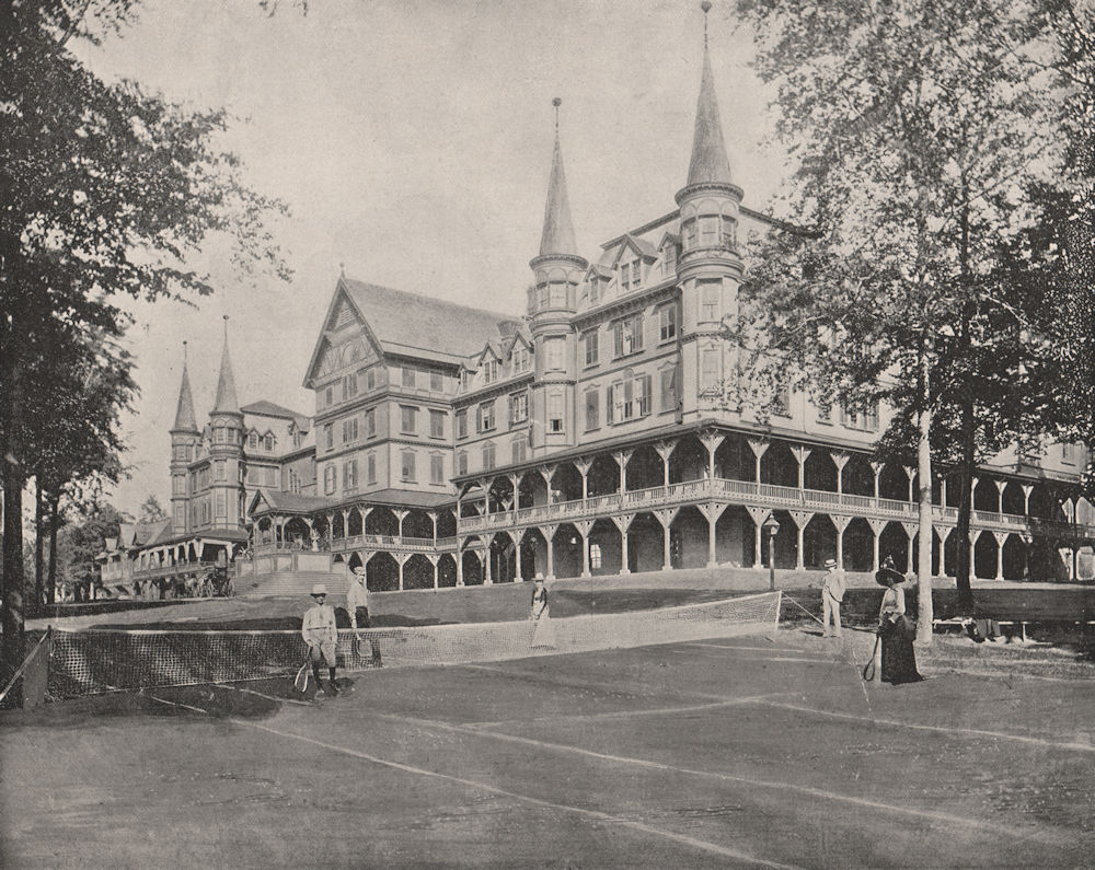 The Mountain House, Cresson Springs Resort, Pennsylvania. Tennis Court 1895