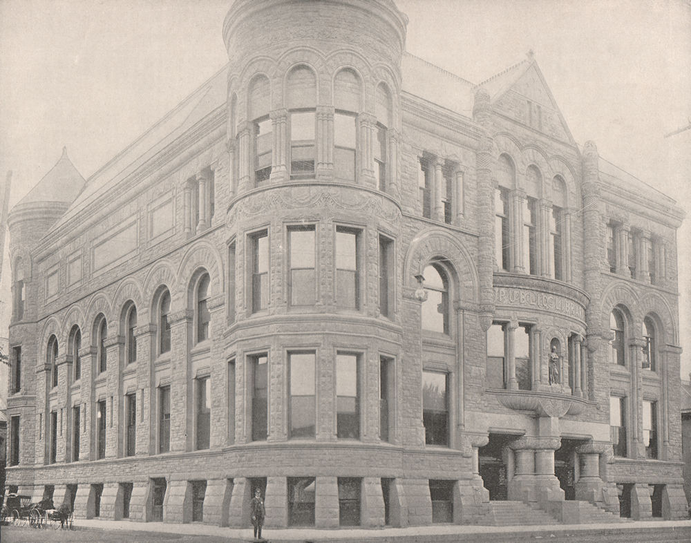 The 1st Minneapolis Public Library, 10th St & Hennepin Avenue, Minnesota 1895