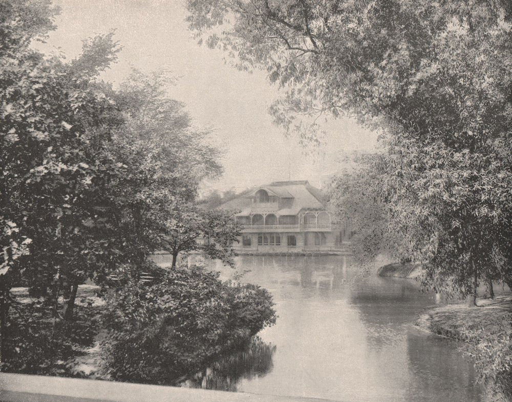 Lincoln Park, Chicago, Illinois. Lake 1895 old antique vintage print picture