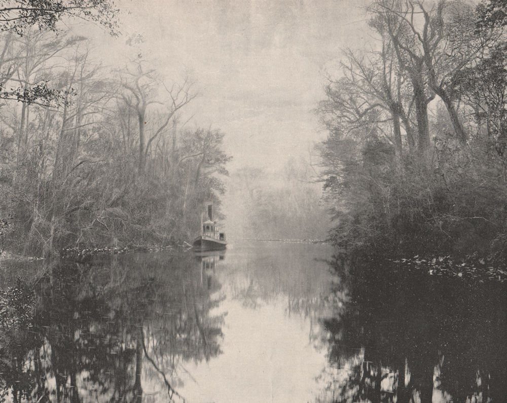 Deep Creek, Florida. Riverboat 1895 old antique vintage print picture