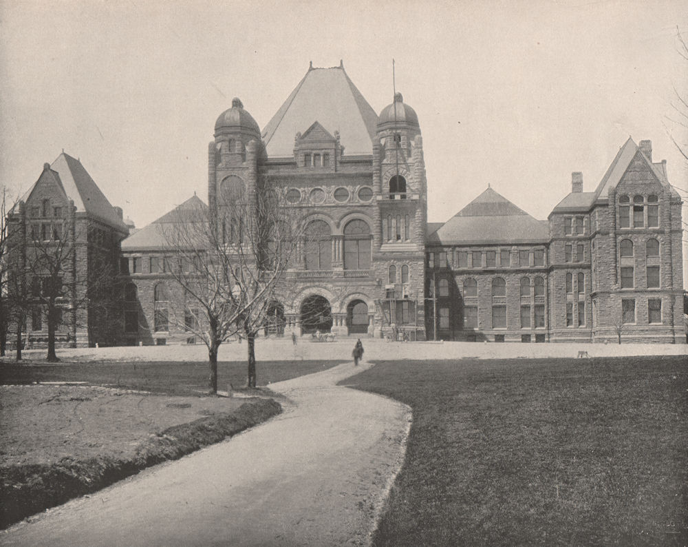 Parliament Palace, Toronto, Canada. Ontario Legislative Building 1895 print