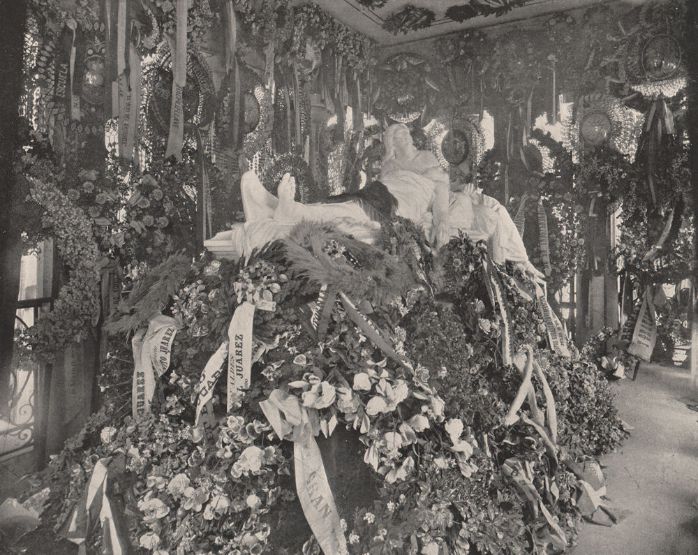Associate Product Tomb of Benito Juarez, San Fernando Cemetery, Mexico City 1895 old print