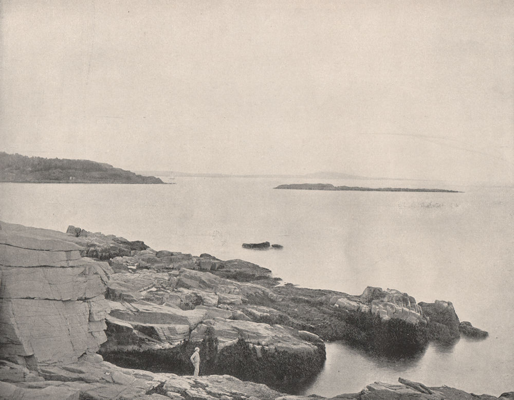 Associate Product View along the coast, Bar Harbor, Maine 1895 old antique vintage print picture