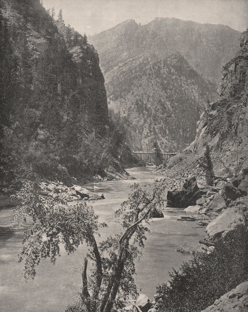 Black Canyon, Gunnison National Park, Colorado 1895 old antique print picture