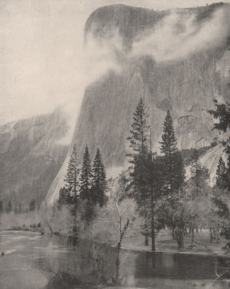EI Capitan, Yosemite, California 1895 old antique vintage print picture