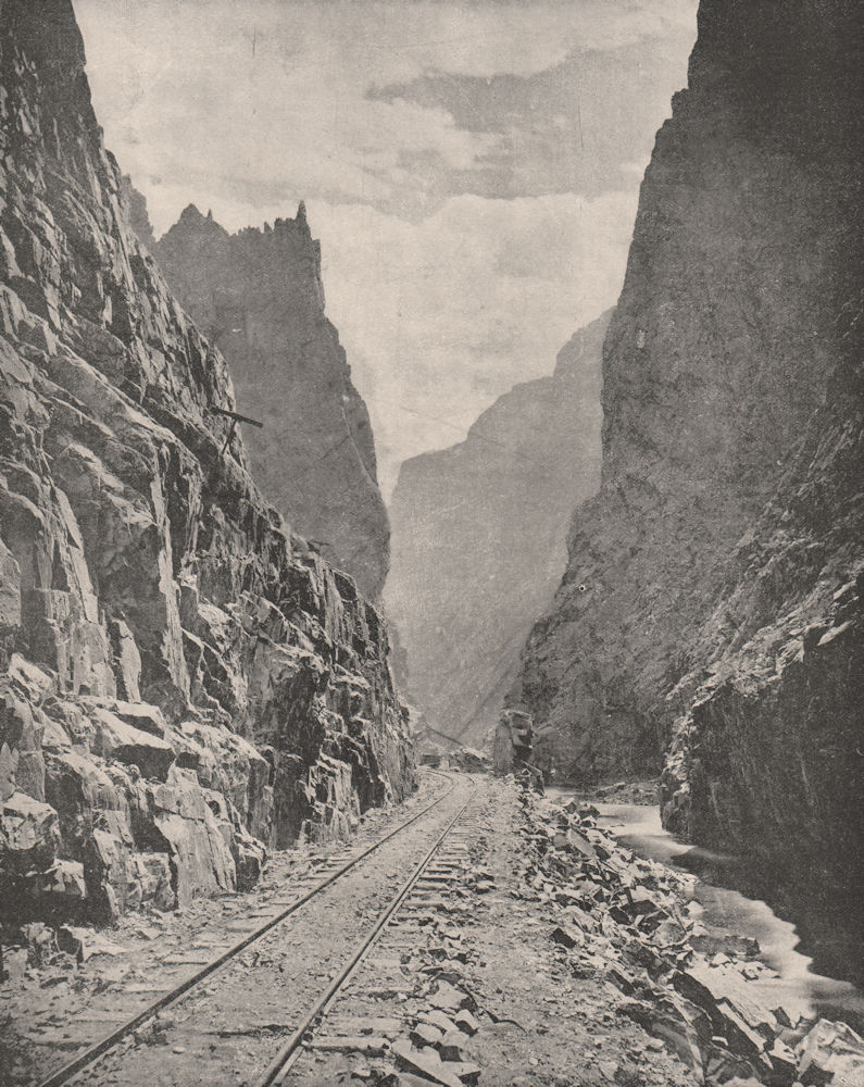 Royal Gorge/Grand Canyon of the Arkansas river, Colorado 1895 old print