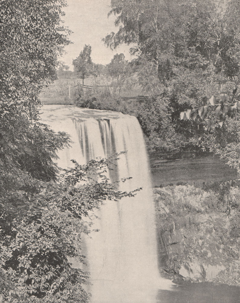 Minnehaha Falls, Minnehana Park, Minnesota 1895 old antique print picture