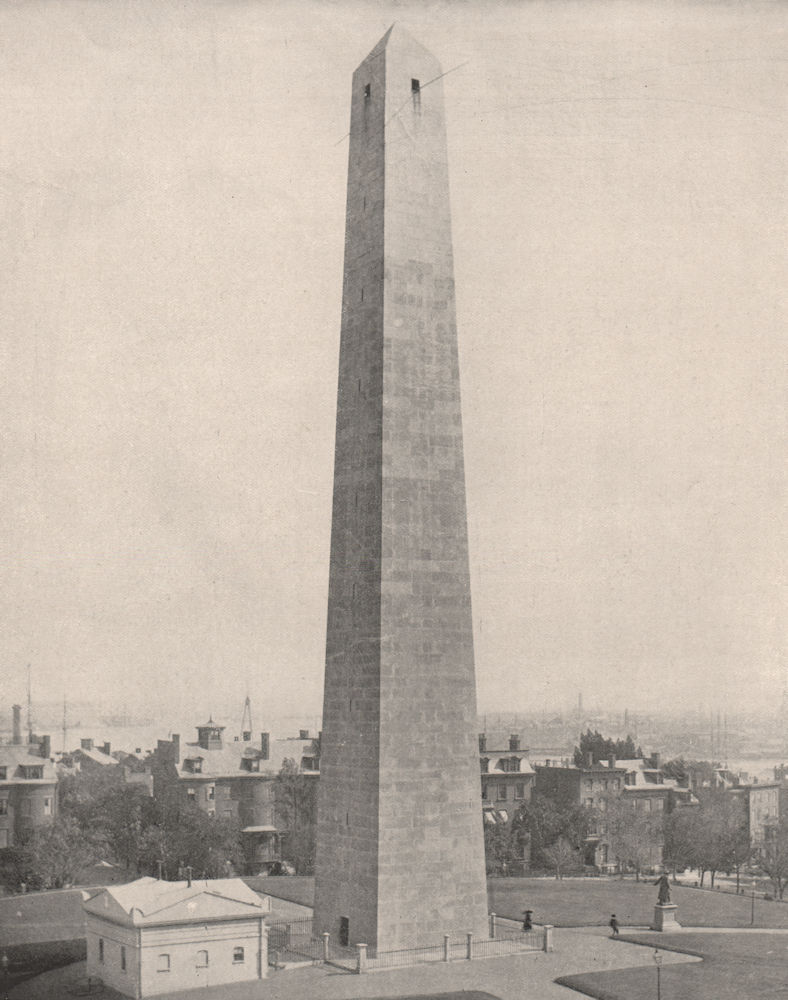Associate Product The Bunker Hill Monument, Charlestown, Massachusetts 1895 old antique print