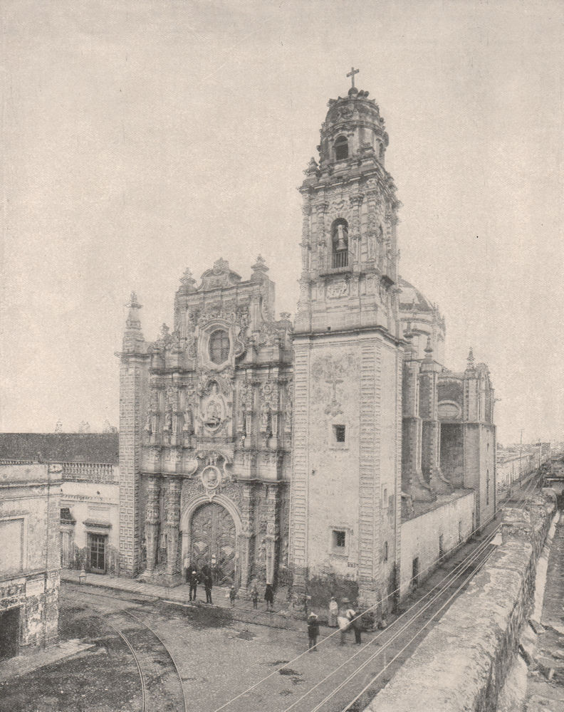 Associate Product La Santisima Church, Mexico City 1895 old antique vintage print picture
