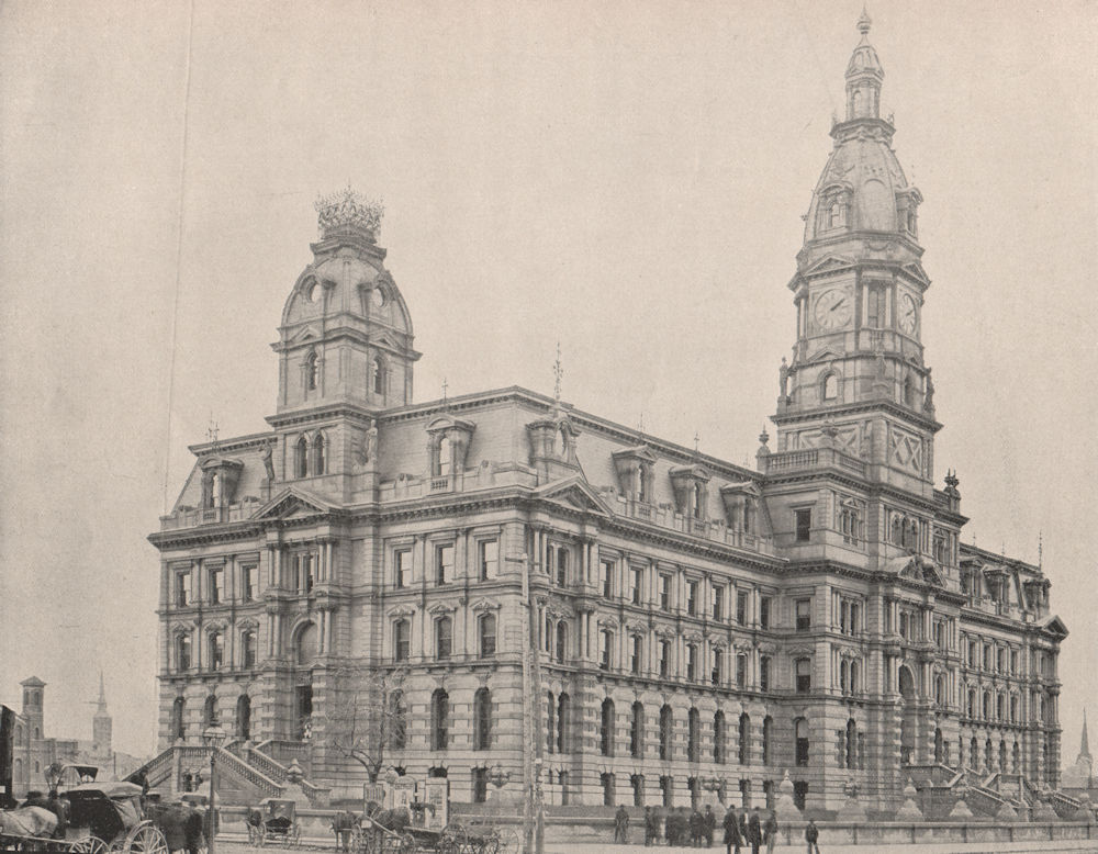 Marion County Courthouse, Indianapolis, Indiana 1895 old antique print picture