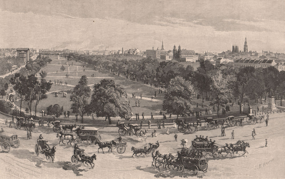 HYDE PARK, SYDNEY. Australia 1888 old antique vintage print picture