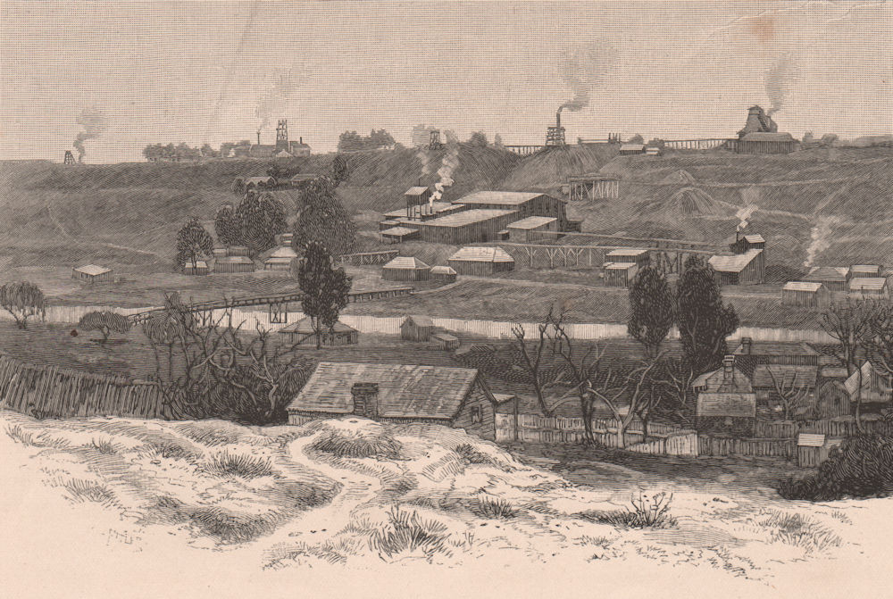 The PORT PHILLIP Co's. Mining Plant. Melbourne. Australia 1888 old print