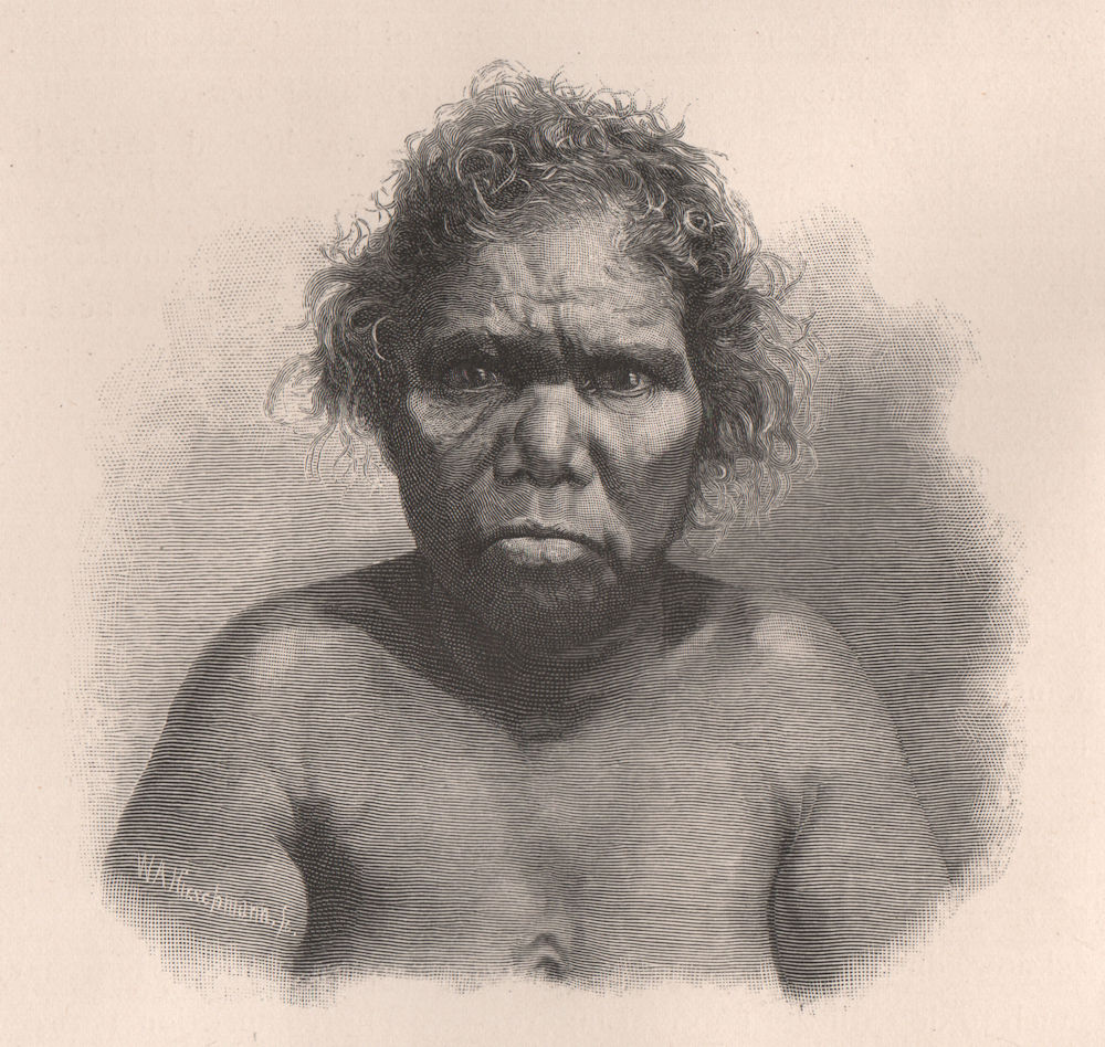 Associate Product Female Aboriginal. Australia 1888 old antique vintage print picture