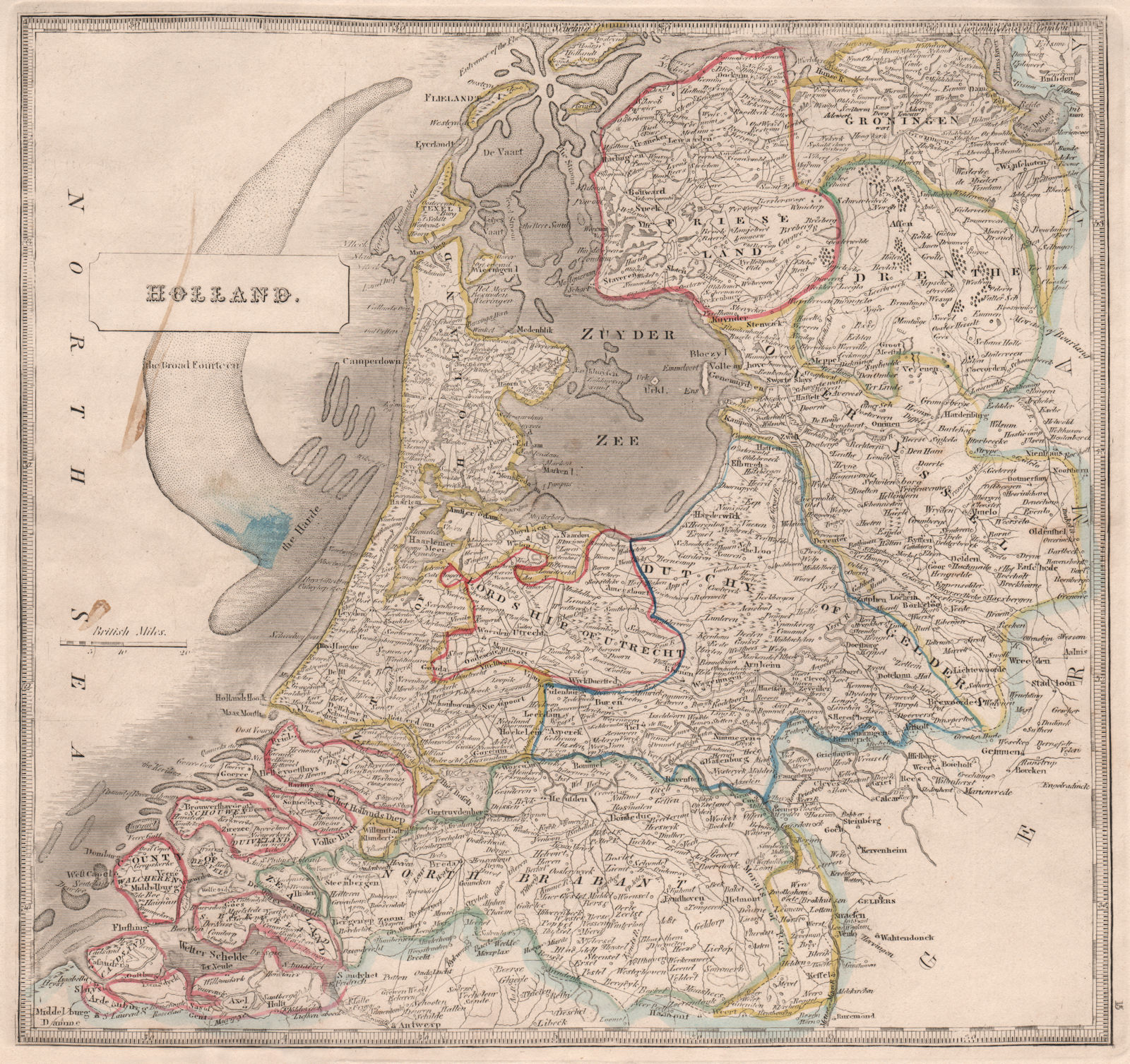 Associate Product HOLLAND. Lordship of Utrecht. The Broad Fourteen. 'The Harde'. JOHNSON 1850 map