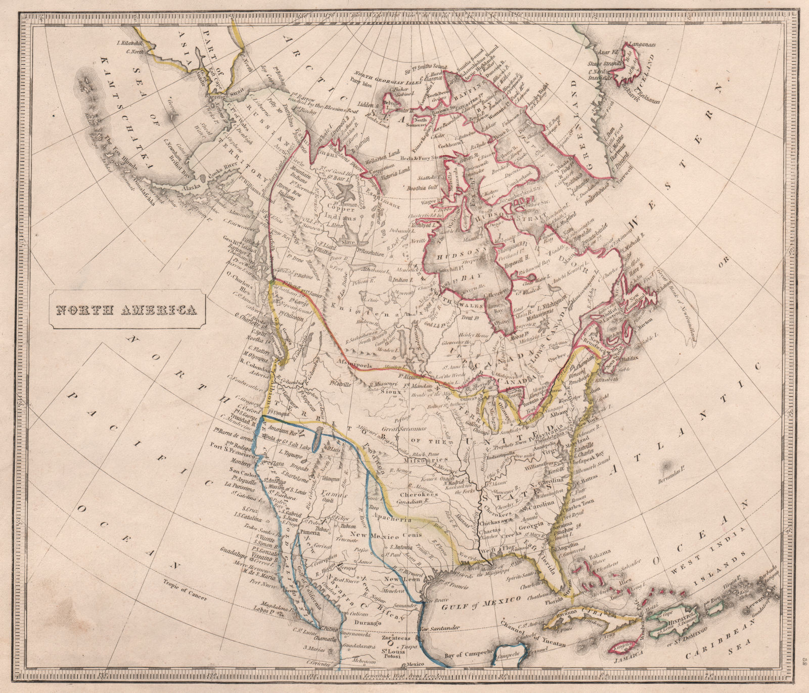 NORTH AMERICA showing Texas Republic & Western USA as Mexican. JOHNSON 1850 map