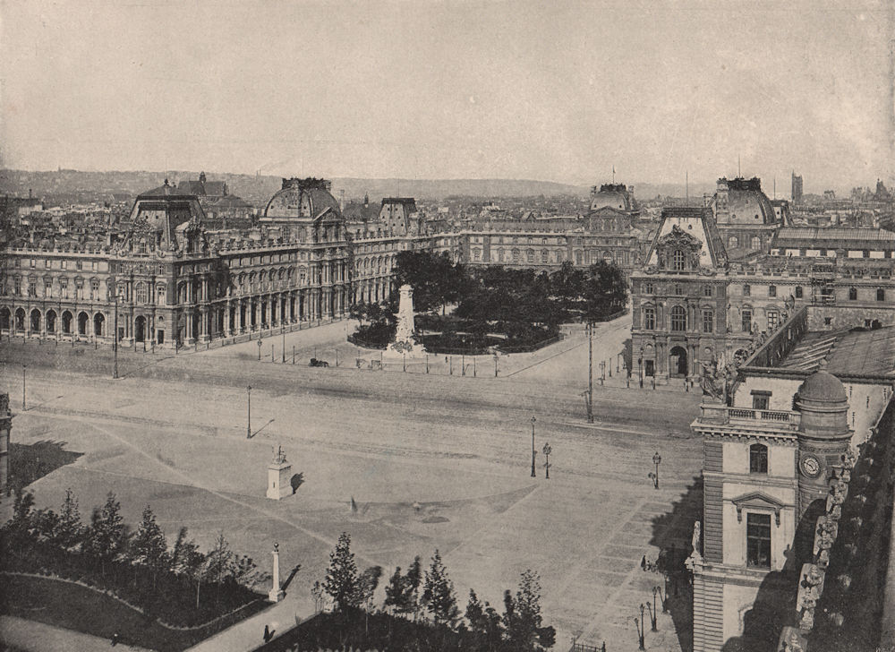 Associate Product PARIS. The new Louvre. Paris 1895 old antique vintage print picture
