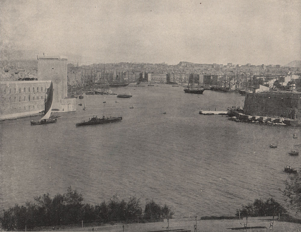 Associate Product MARSEILLES. showing general view of the harbour. Bouches-du-Rhône 1895 print