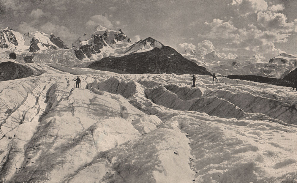 Associate Product THE ENGADIN. The Roseg Glacier, near Pontresina. Switzerland 1895 old print