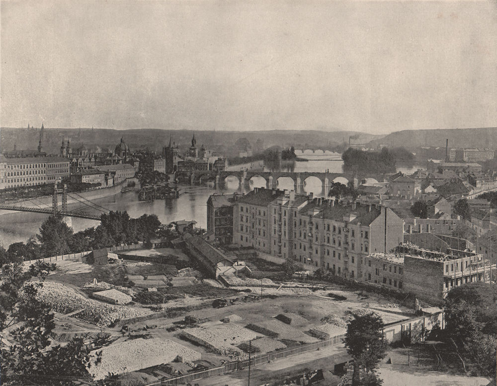 Associate Product PRAGUE. General view of the city. Czech Republic 1895 old antique print
