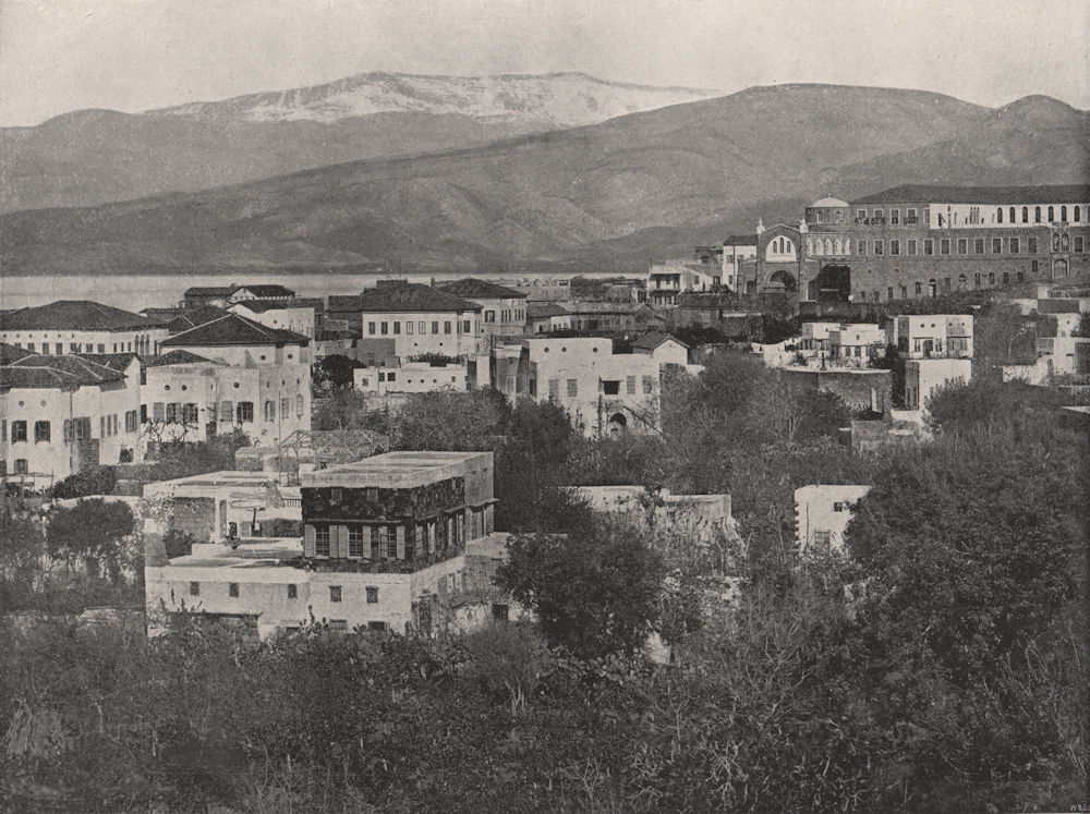 Associate Product BEIRUT. View of the city, with Mount Lebanon in the distance. Lebanon 1895