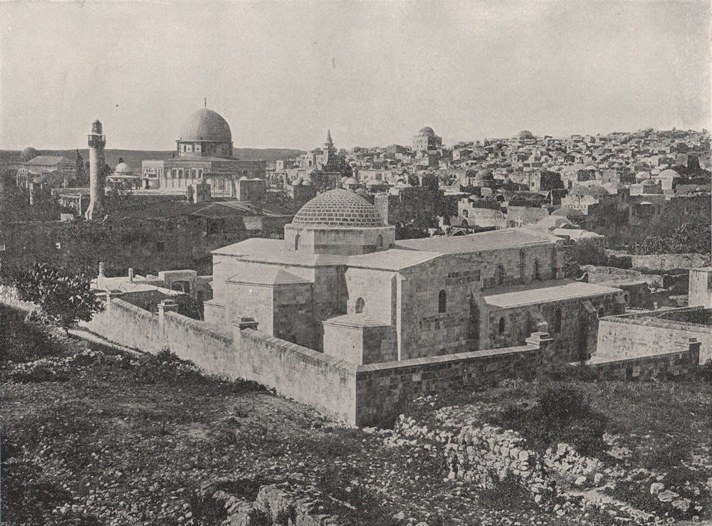 Associate Product JERUSALEM. The holy city showing the church of St. Anne. Israel. Palestine 1895